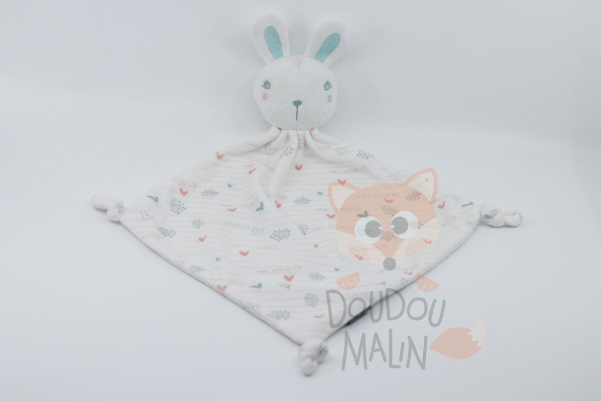  - plat lapin blanc rose vert mon amour 30 cm 